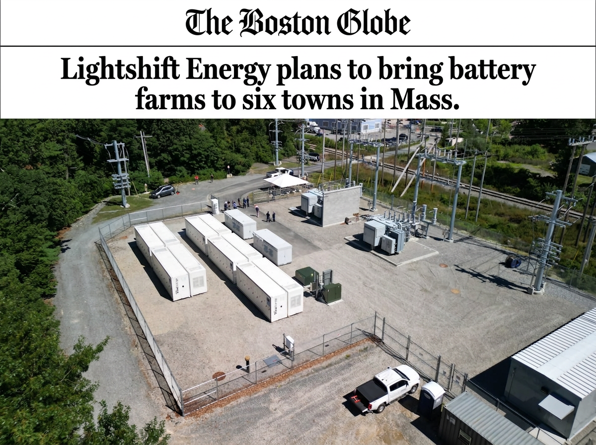 The Boston Globe: Lightshift Energy Plans to Bring Battery Farms to Six Towns in Mass.
